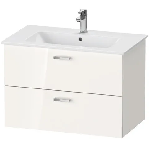 Duravit Waschtischunterschrank mit Waschtischunterbau und Spiegel „XBase“ 83 × 200 × 49 cm in Weiß Glänzend