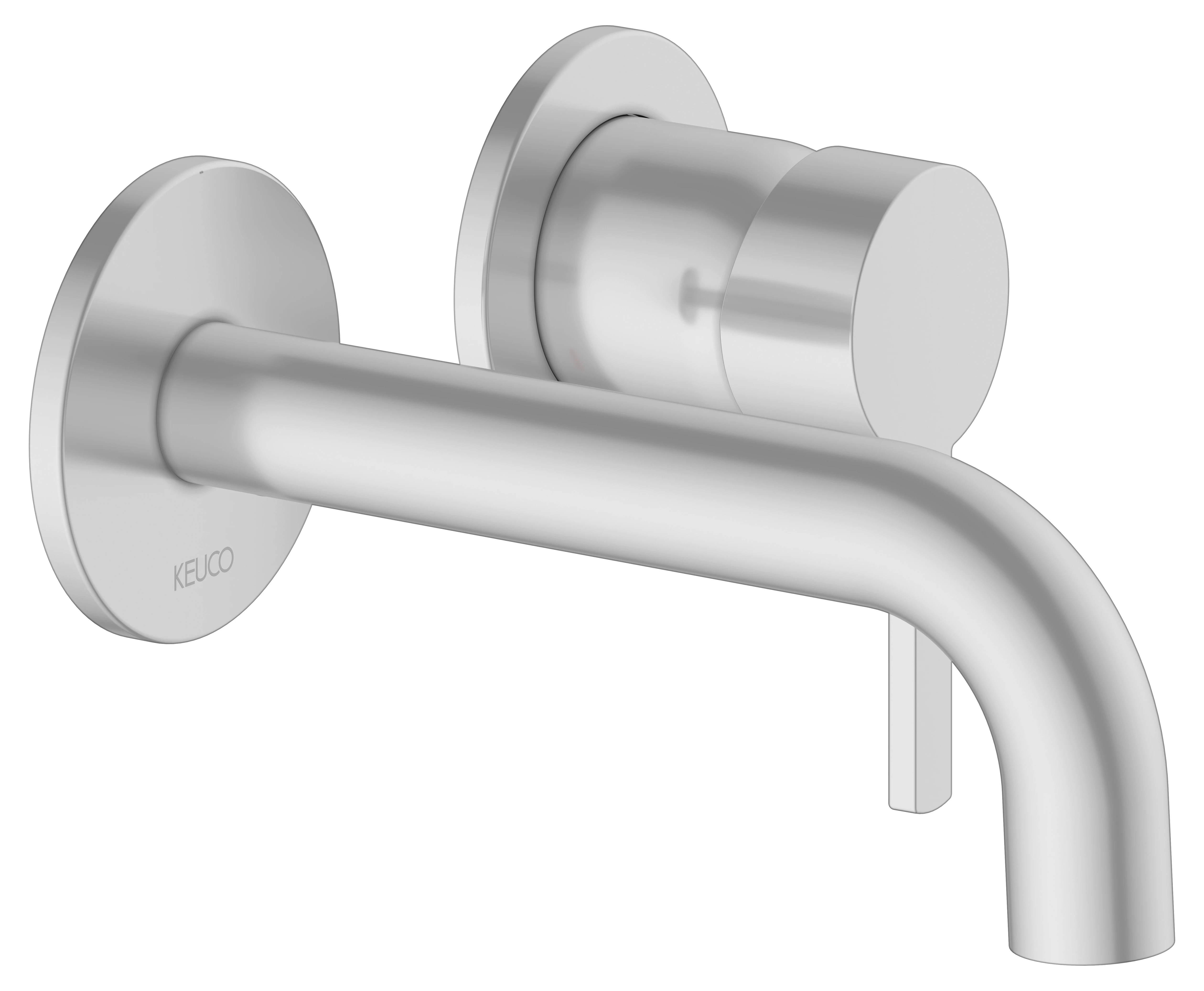 Plan blue Einhebel-Waschtischmischer UP für Wandmontage Ausladung 165 mm Aluminium-finish