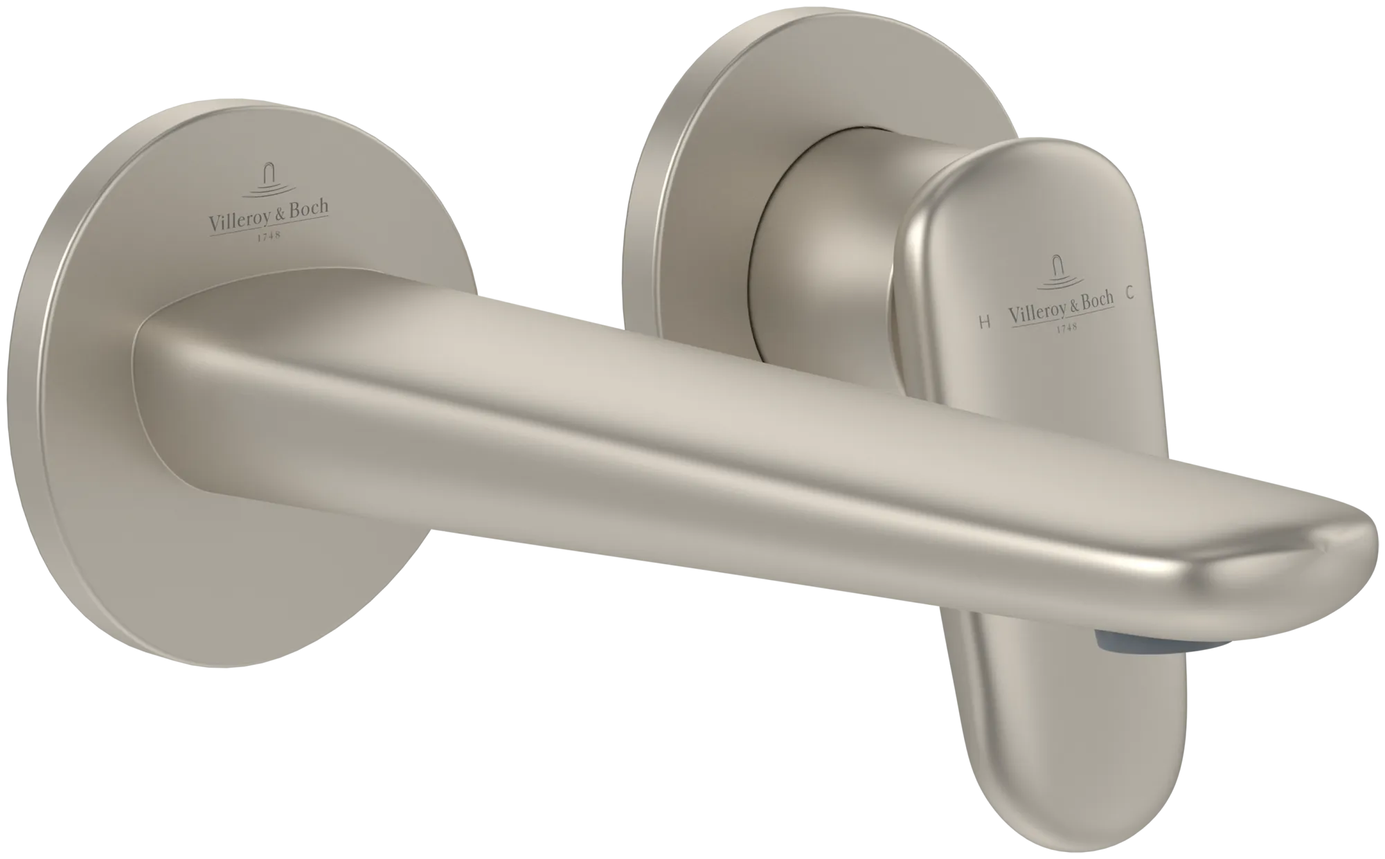 Villeroy & Boch Antao Zweiloch-Einhebel-Waschtischarmatur, Brushed Nickel Matt, 185x223x115 mm, Höhe 115 mm, Wanneneinbaumaß 185x223 mm Villeroy & Boch Antao Zweiloch-Einhebel-Waschtischarmatur, Brushed Nickel Matt, 185x223x115 mm, Höhe 115 mm, Wanneneinbaumaß 185x223 mm