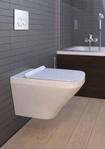 Duravit Wand-Tiefspül-WC inkl. WC-Sitz „DuraStyle“ 37,4 × 54 × 38,8 cm, Befestigung sichtbar