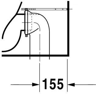 Stand-WC Kombi 650mm Viu, Weiß rimless, TS, Abgang vario