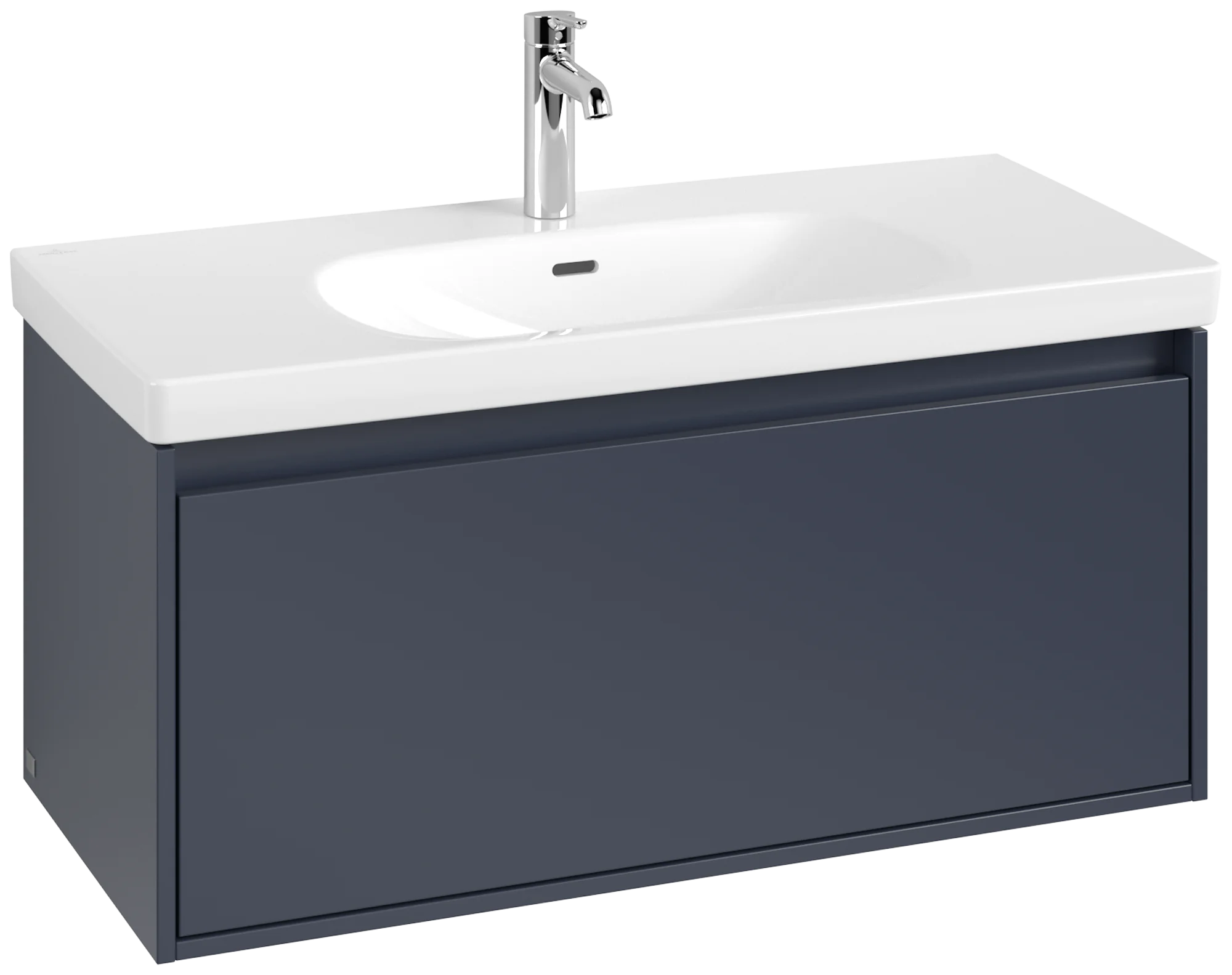 Villeroy & Boch Waschbeckenunterschrank Skyla, Marine Blue, 972x436x439 mm, 1 Auszug mit Antirutsch-Boden, mittige Wanneneinbauposition Villeroy & Boch Waschbeckenunterschrank Skyla, Marine Blue, 972x436x439 mm, 1 Auszug mit Antirutsch-Boden, mittige Wanneneinbauposition