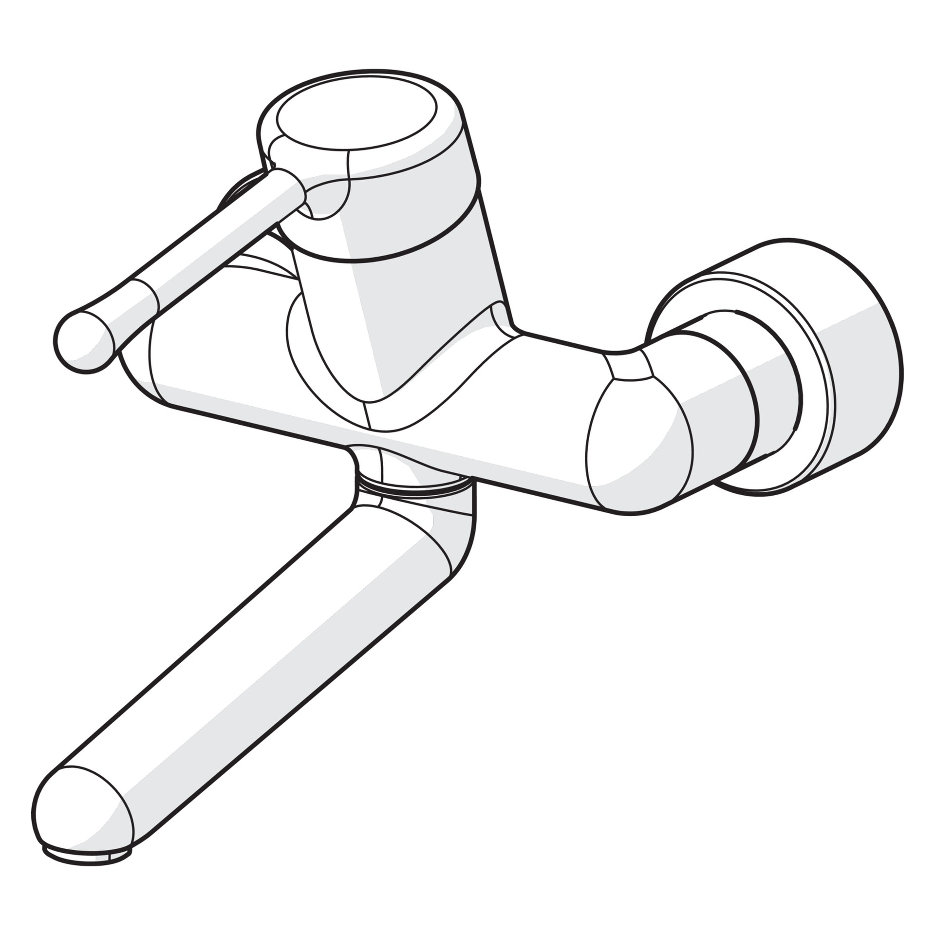 Einhand-Waschtischarmatur Bedienungshebel lang „Medipro“ Ausladung 246 mm in Chrom Einhand-Waschtischarmatur Bedienungshebel lang „Medipro“ Ausladung 246 mm in Chrom