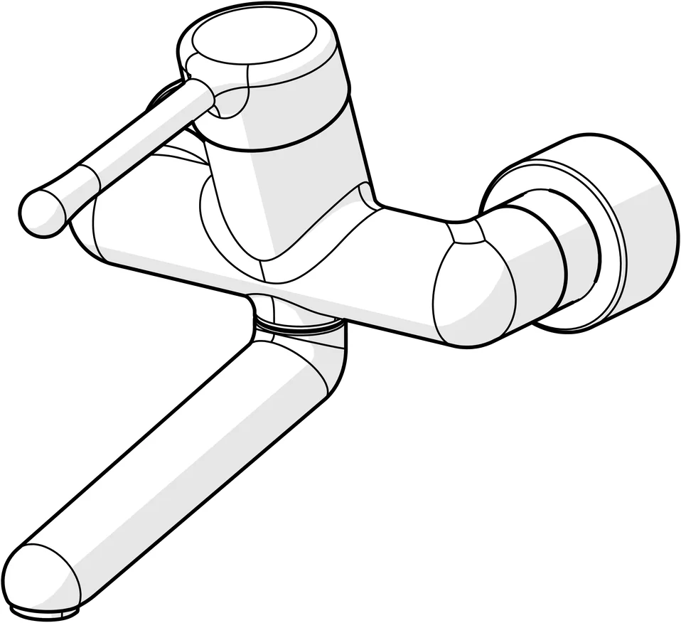 HansaMEDIPRO Einhebelmischer Waschtischbatterie 0255, lang Ausladung 246 mm DN15 Chrom