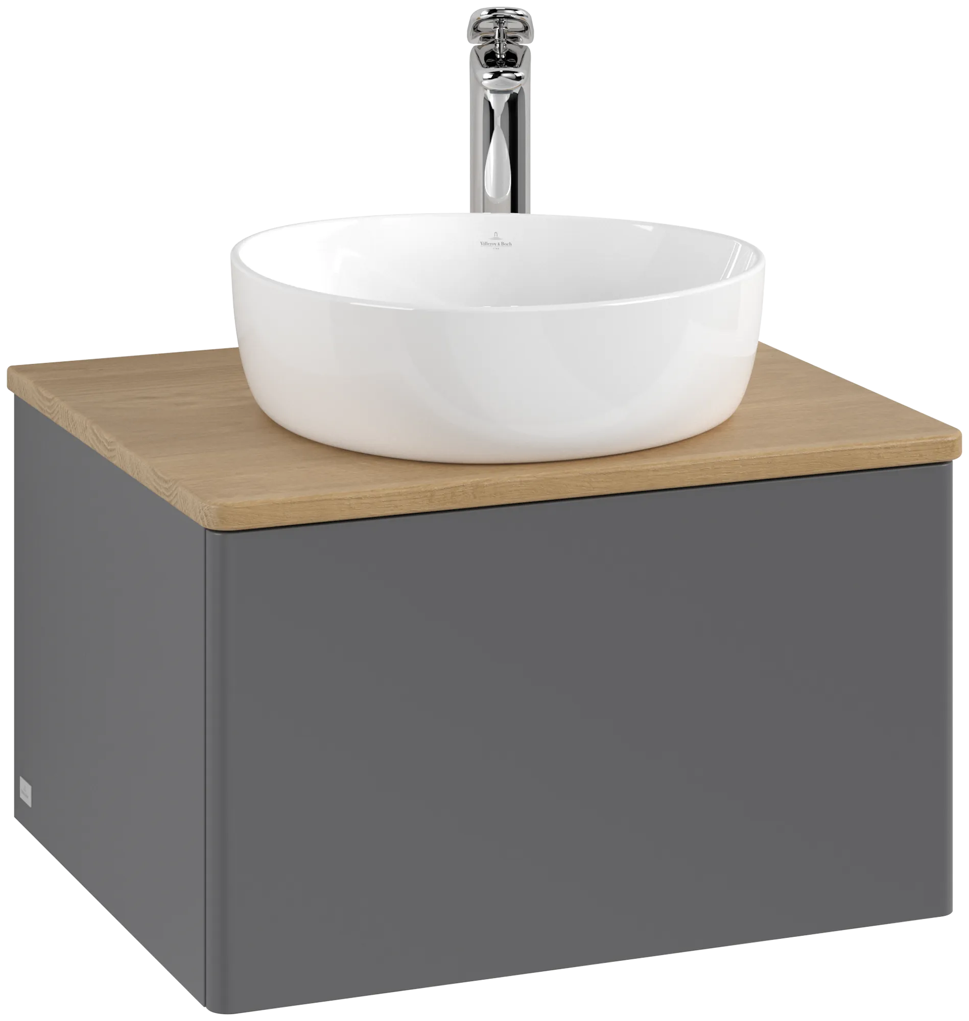 Villeroy & Boch Antao Waschbeckenunterschrank L29_5, 600x360x500 mm, anthrazit matt / Eiche natur