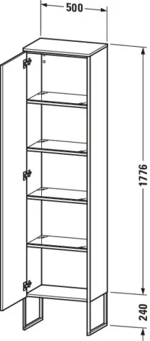 Duravit Hochschrank „XSquare“ 50 × 201,6 × 35,6 cm