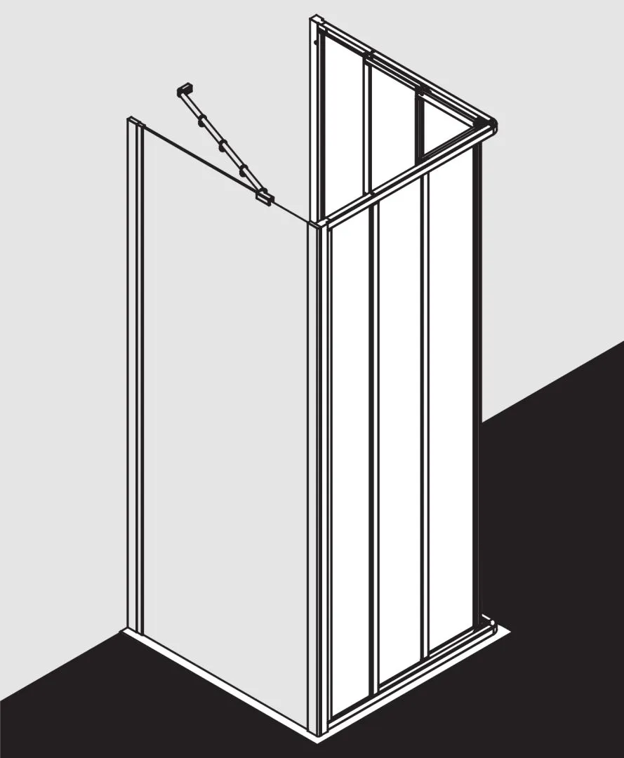 Kermi Duschdesign IBIZA 2000 Eckeinstieg 3-teilig (Gleittüren) - Halbteil Kermi Duschdesign IBIZA 2000 Eckeinstieg 3-teilig (Gleittüren) - Halbteil