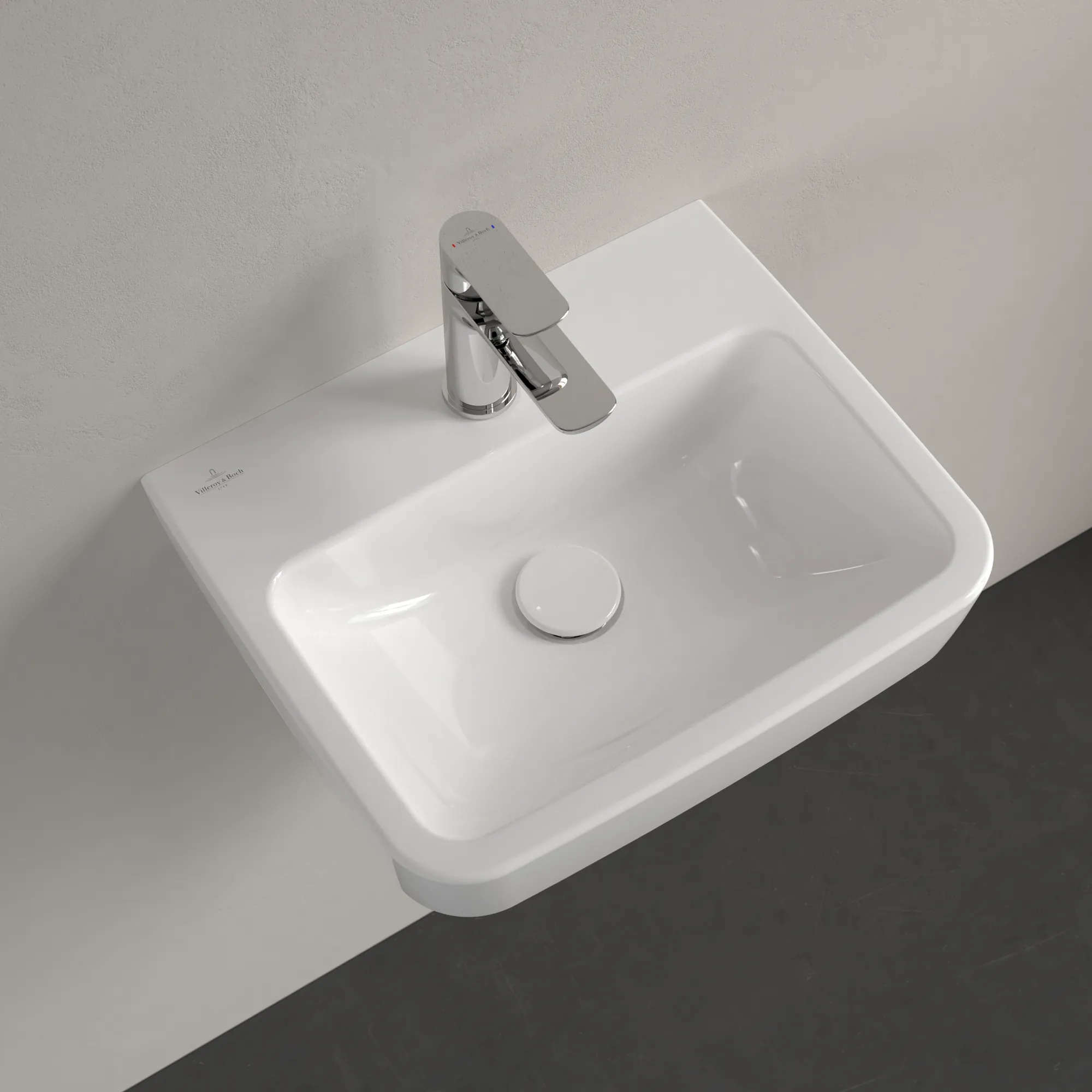 Villeroy & Boch Handwaschbecken „O.novo“ 450 × 370 × 160 mm, für Becken mittig, mit Hahnlochbohrung, Hahnlochposition mittig in Weiß Alpin Villeroy & Boch Handwaschbecken „O.novo“ 450 × 370 × 160 mm, für Becken mittig, mit Hahnlochbohrung, Hahnlochposition mittig in Weiß Alpin