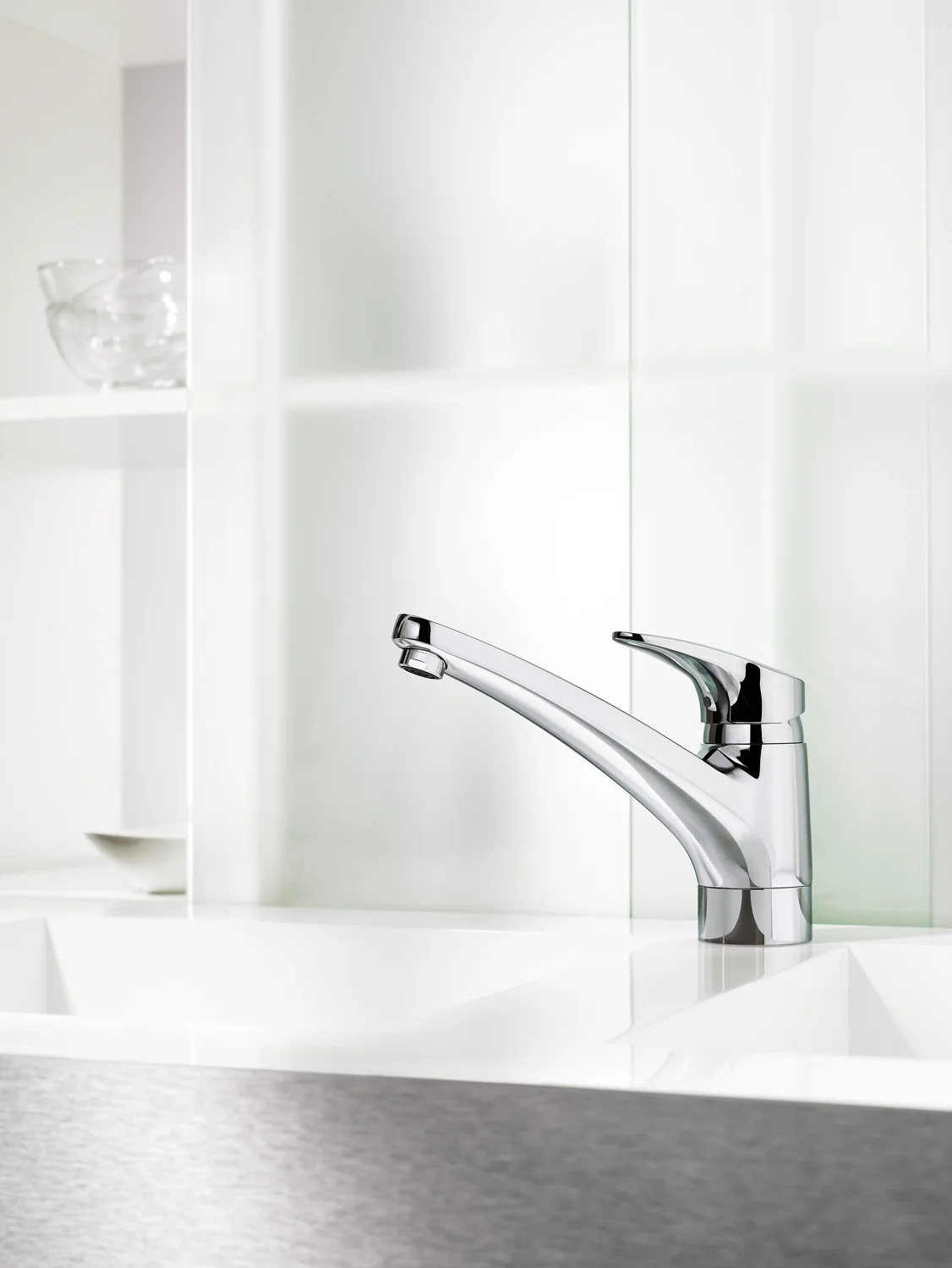 HansaMIX Einhebelmischer Küchenarmatur HansaMIX 0112 Kupferrohr Ausladung 203 mm DN15 Chrom HansaMIX Einhebelmischer Küchenarmatur HansaMIX 0112 Kupferrohr Ausladung 203 mm DN15 Chrom