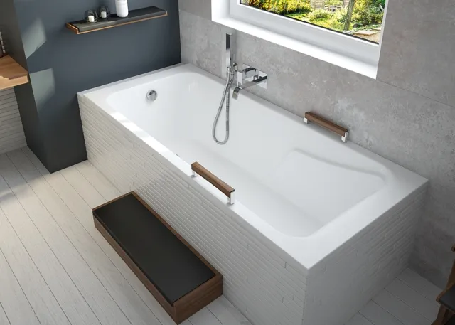Hoesch Badewanne „Mila“ rechteck 180 × 80 cm in Weiß Hoesch Badewanne „Mila“ rechteck 180 × 80 cm in Weiß