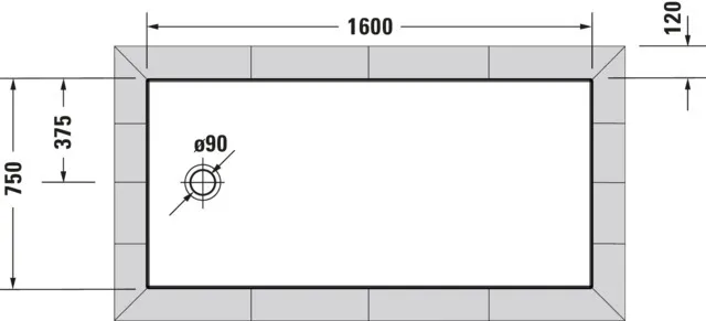 Duravit rechteck Duschwanne „Tempano“ 160 × 75 cm