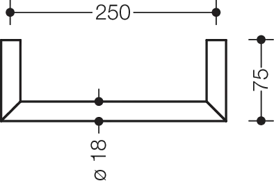 Handtuchhalter Sys 162, plvb, A: 250mm weiß tiefmatt Handtuchhalter Sys 162, plvb, A: 250mm weiß tiefmatt