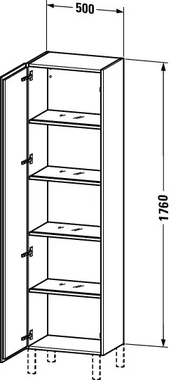 Duravit Hochschrank „L-Cube“ 50 × 176 × 36,3 cm