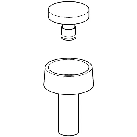 Druckknopf und Rosette 37117, zum Servo-Set, für aufgesetzte Keramik-Spülkästen, Deckelbohrung Ø 16 - 35 mm, mattchrom/chrom Druckknopf und Rosette 37117, zum Servo-Set, für aufgesetzte Keramik-Spülkästen, Deckelbohrung Ø 16 - 35 mm, mattchrom/chrom