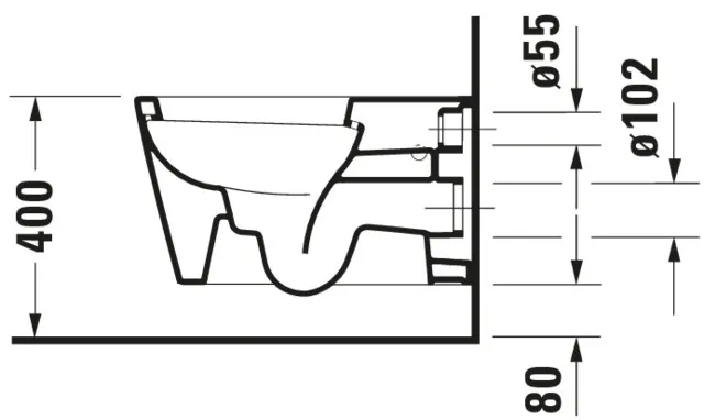 Wand-Tiefspül-WC „Starck 1“ 41 × 32 × 57,5 cm