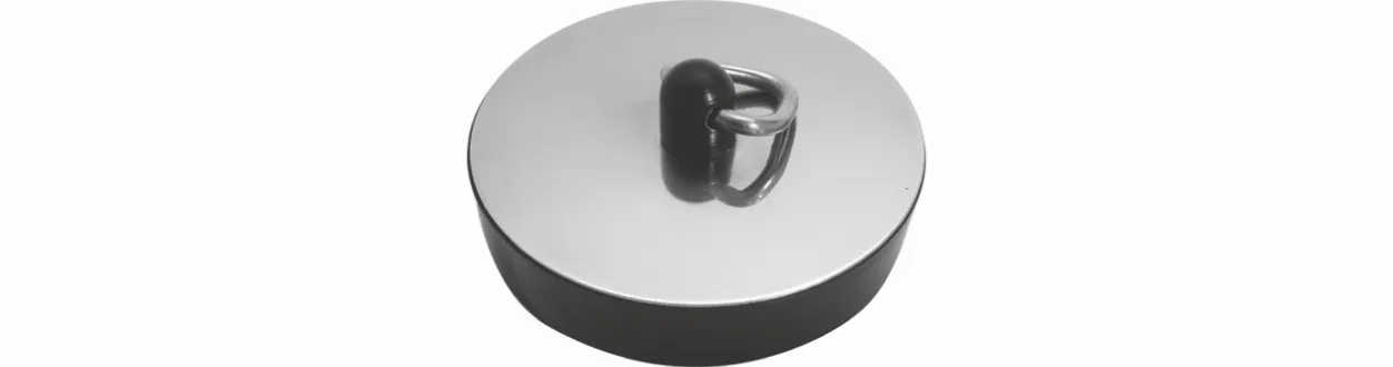Ventilstopfen schwarz mit Abdeckplatte und Dreikantbügel 40.5 mm