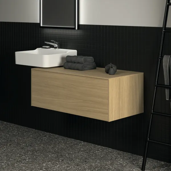 Ideal Standard Waschtischunterschrank „Conca“ 100,2 × 37 × 50,5 cm Eiche hell Furnier Ideal Standard Waschtischunterschrank „Conca“ 100,2 × 37 × 50,5 cm Eiche hell Furnier