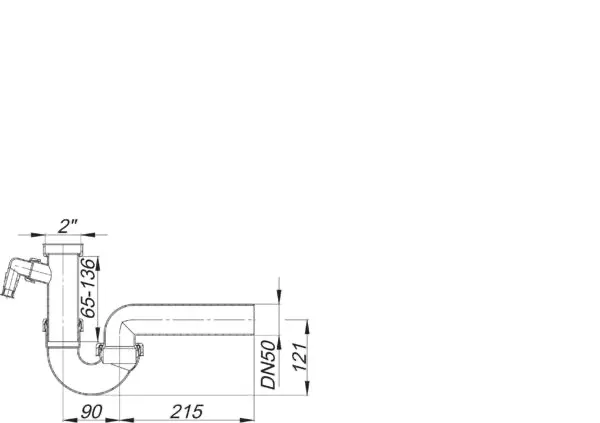 Röhren-Siphon 100/1, 2″ x DN 50