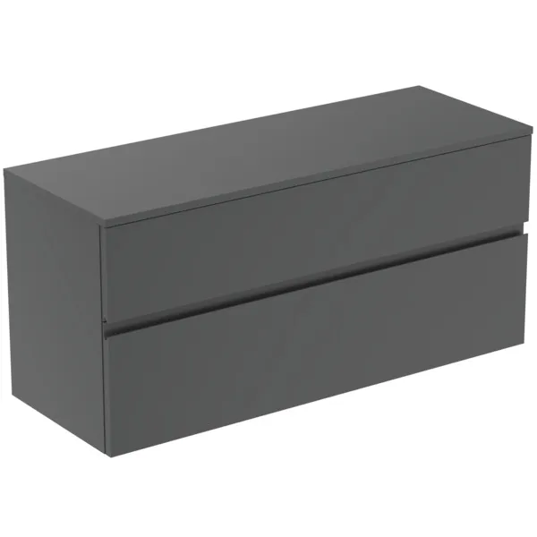 Ideal Standard Waschtischunterschrank Finesse 1202x440x558mm 2 Auszüge Anthrazit matt