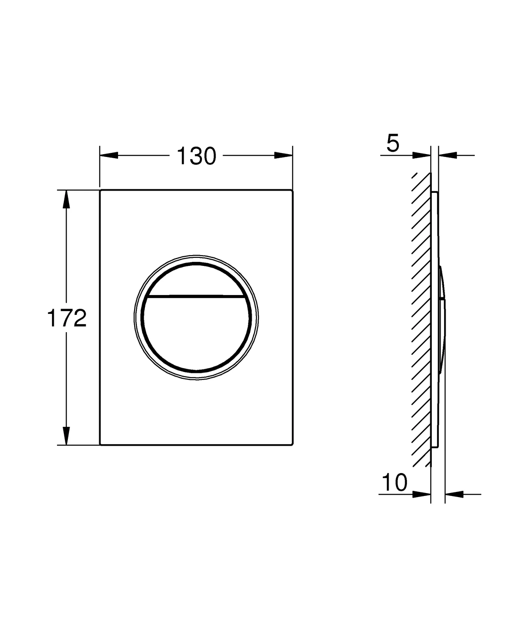 Grohe Nova Cosmopolitan S WC-Betätigung 37601, 2-Mengen-Start & Stopp, mattchrom