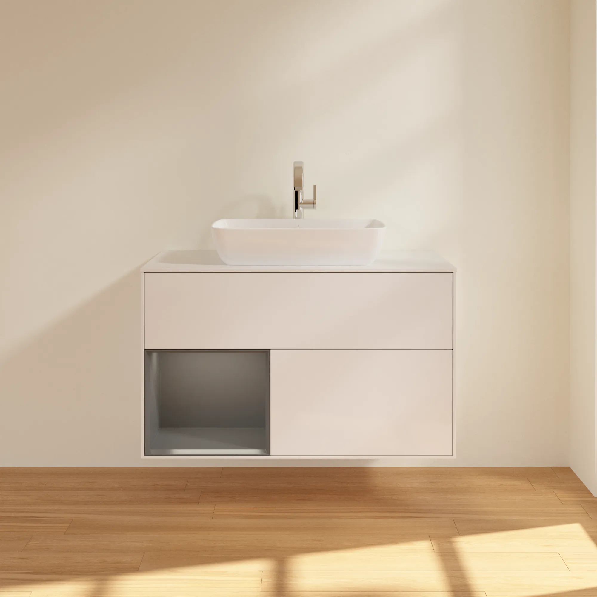 Villeroy & Boch Waschtischunterschrank „Finion“ für Schrankwaschtisch 1000 × 603 × 501 mm Glossy White Lacquer, für Becken mittig, mit Hahnlochbohrung