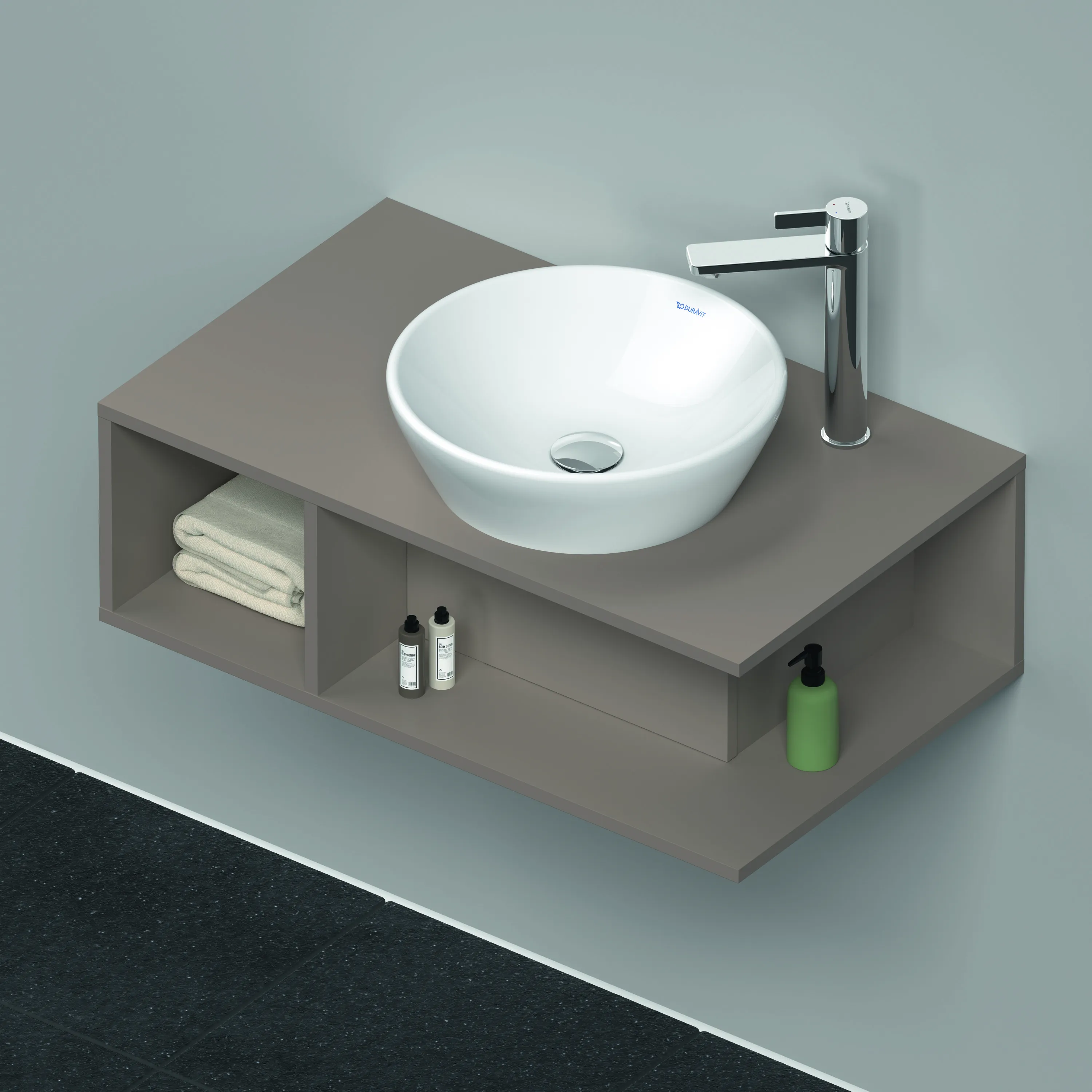 Duravit Waschtischunterschrank wandhängend „D-Neo“ 80 × 26 × 48 cm Basalt Matt Duravit Waschtischunterschrank wandhängend „D-Neo“ 80 × 26 × 48 cm Basalt Matt