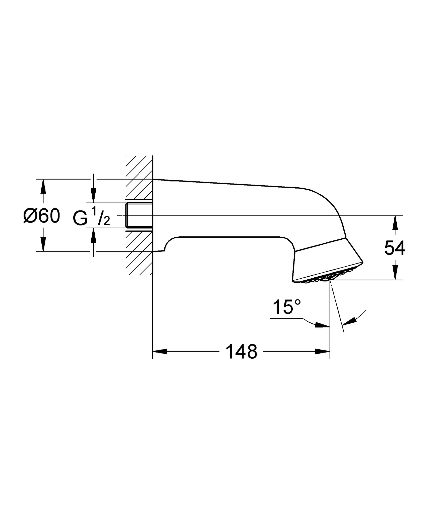 Grohe Relexa Plus 60 Sportkopfbrause 1 Strahlart chrom Grohe Relexa Plus 60 Sportkopfbrause 1 Strahlart chrom