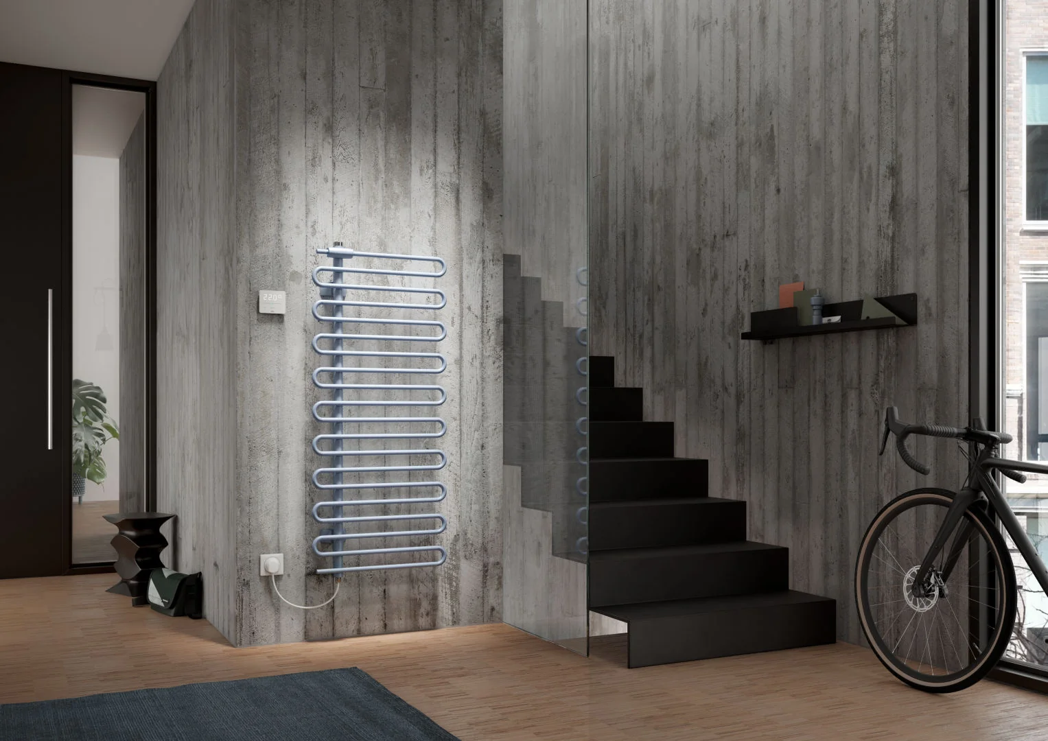 Kermi Icaro-E Bad- und Wohnheizkörper, Elektrobetrieb, Glanzsilber Metallic, 1421x600x58 mm, rechts Kermi Icaro-E Bad- und Wohnheizkörper, Elektrobetrieb, Glanzsilber Metallic, 1421x600x58 mm, rechts