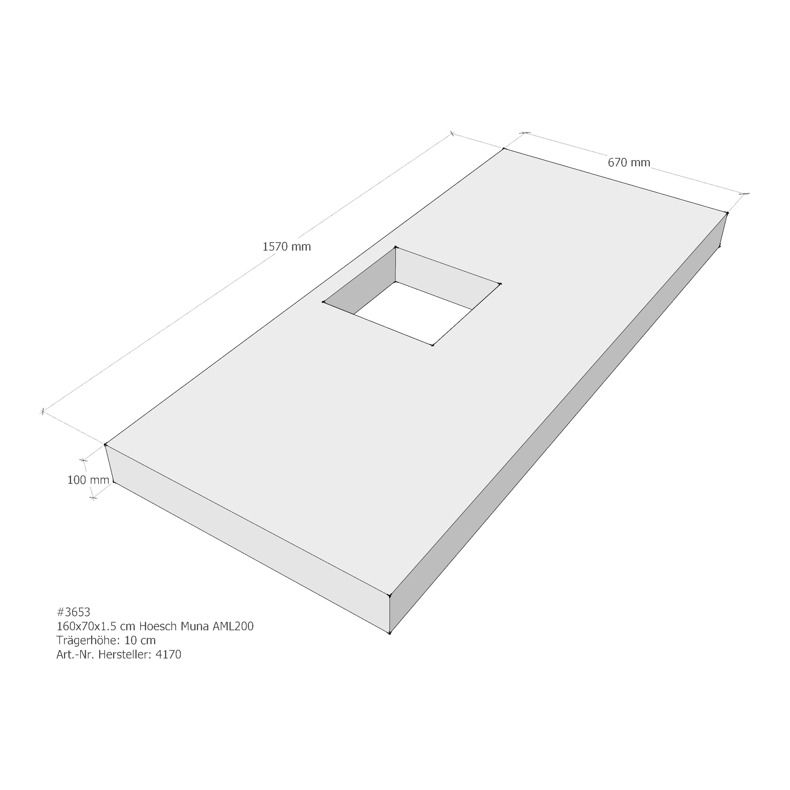 Duschwannenträger für Hoesch Muna 160 × 70 × 1,5 cm Duschwannenträger für Hoesch Muna 160 × 70 × 1,5 cm