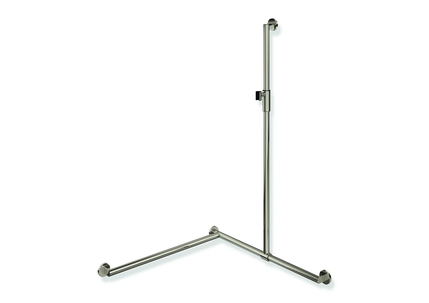 HEWI Duschhandlauf System 900, PVD nickelglänzend, 1250 mm senkrecht, 800 mm waagerecht, 32 mm Durchmesser, links HEWI Duschhandlauf System 900, PVD nickelglänzend, 1250 mm senkrecht, 800 mm waagerecht, 32 mm Durchmesser, links