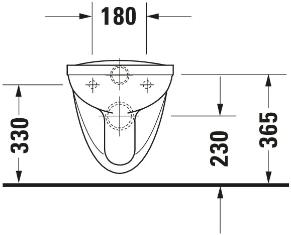 Wand-Tiefspül-WC „D-Code“ 35,5 × 38,5 × 56 cm, mit Spülrand