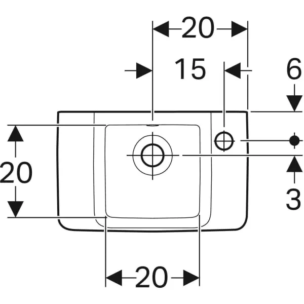Handwaschtisch „Renova Plan“ in weiß alpin Handwaschtisch „Renova Plan“ in weiß alpin