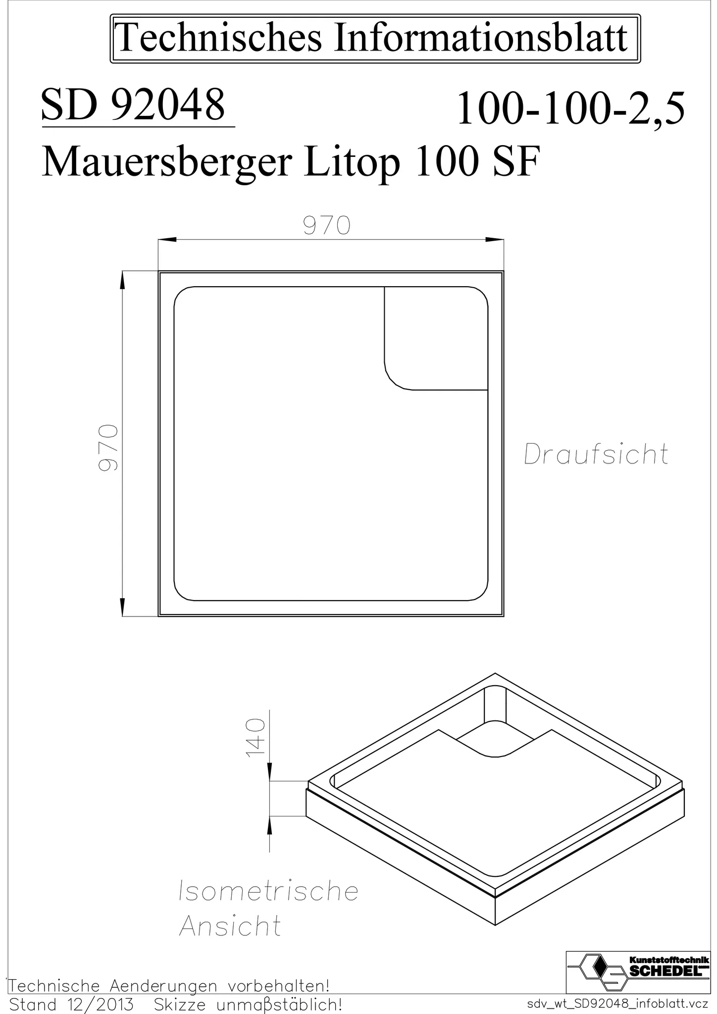 Mauersberger Styroporträger litop 100⁄100 SF, 14cm