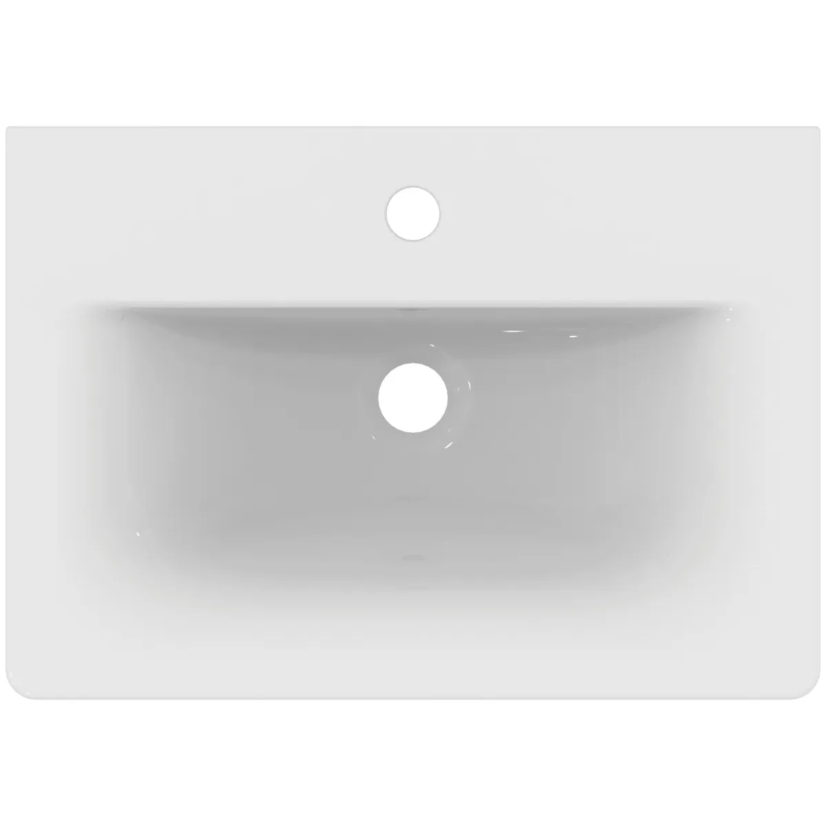 Waschbecken „ConnectAir“ 54 × 38 × 15,5 cm, Hahnlochposition mittig in Weiß Waschbecken „ConnectAir“ 54 × 38 × 15,5 cm, Hahnlochposition mittig in Weiß
