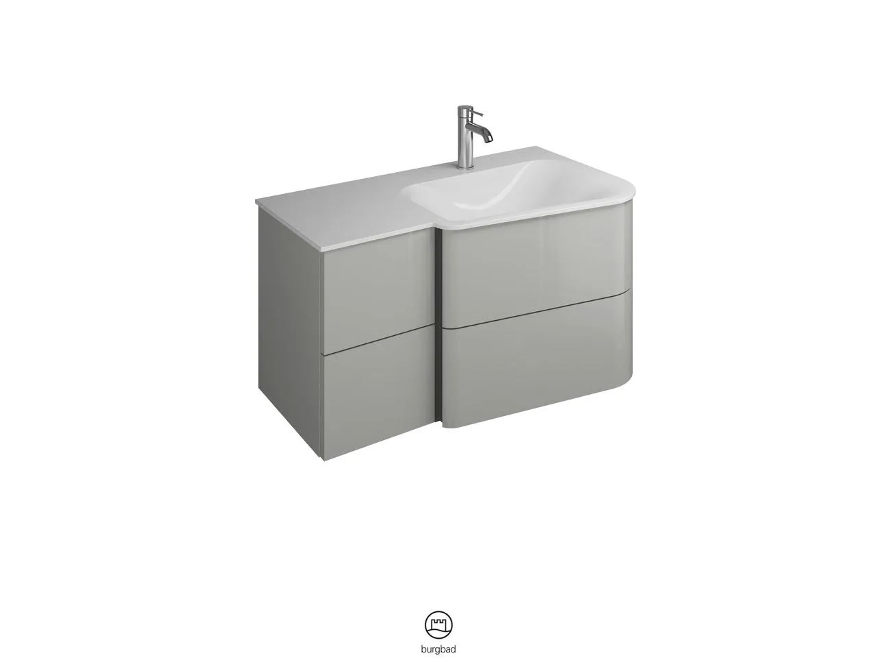 burgbad Badmöbelset „Badu“ Griffleiste, Anthrazit eloxiert, in Frassino Dekor burgbad Badmöbelset „Badu“ Griffleiste, Anthrazit eloxiert, in Frassino Dekor