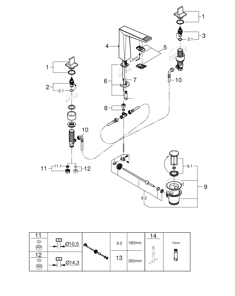 Grohe Allure Brilliant Private Collection 3-Loch Waschtischbatterie 20668, L-Size, White Attica Ceasarstone, chrom Grohe Allure Brilliant Private Collection 3-Loch Waschtischbatterie 20668, L-Size, White Attica Ceasarstone, chrom