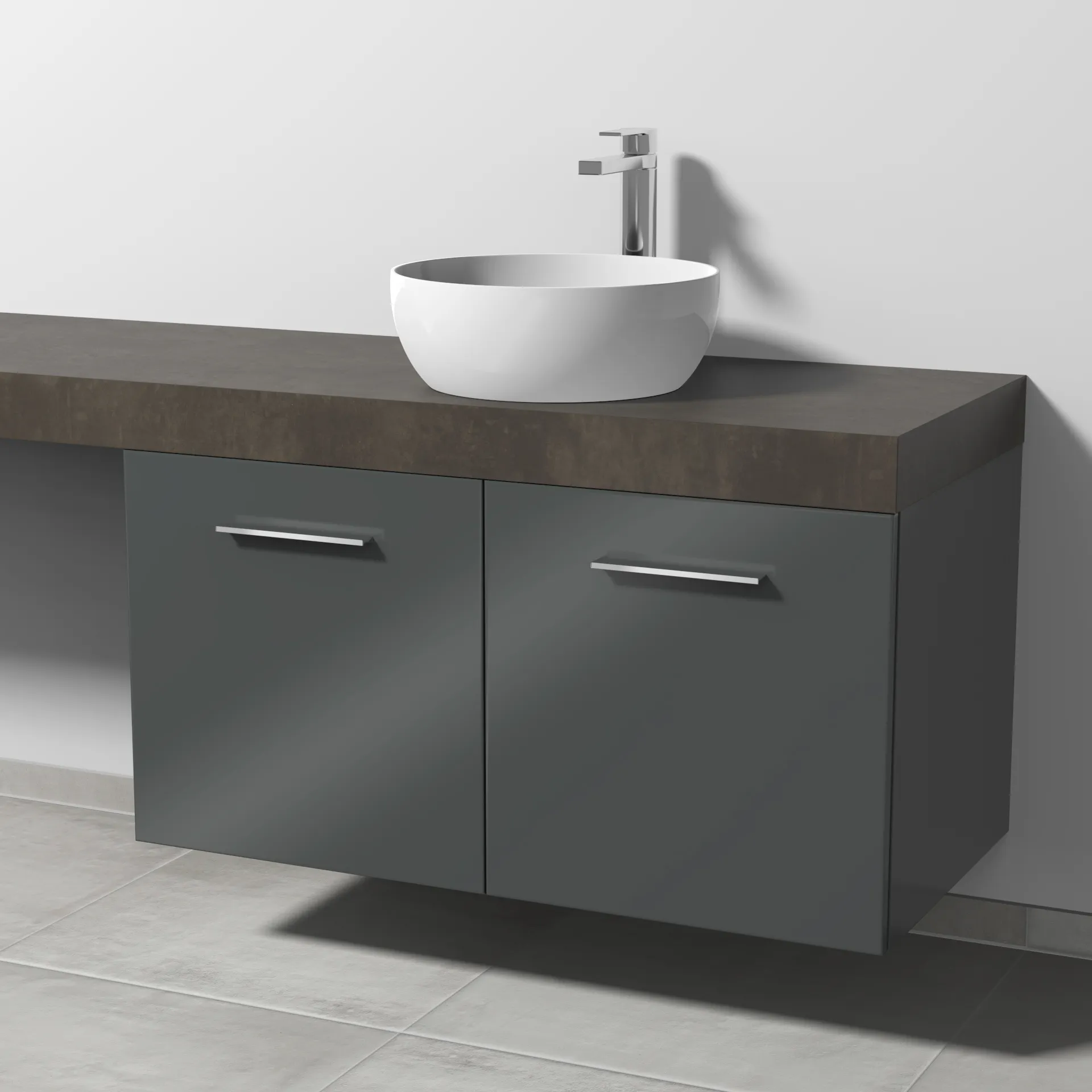 Sanipa Waschtischunterschrank „2morrow“ 1000 × 510 × 520 mm in Anthrazit (glanz) Sanipa Waschtischunterschrank „2morrow“ 1000 × 510 × 520 mm in Anthrazit (glanz)