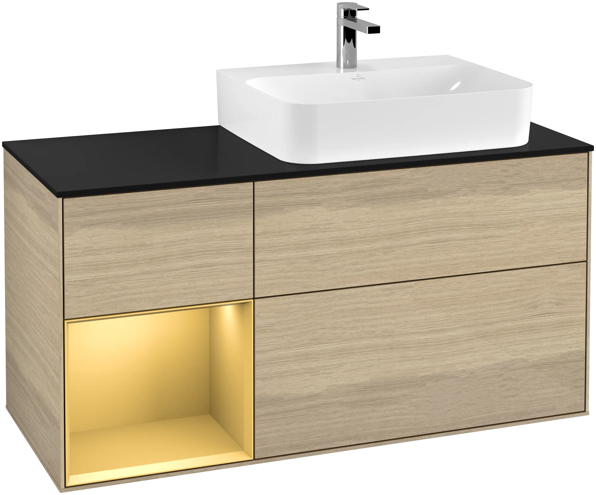 Villeroy & Boch Waschtischunterschrank „Finion“ für Schrankwaschtisch 1200 × 603 × 501 mm Oak Veneer, für Becken rechts Villeroy & Boch Waschtischunterschrank „Finion“ für Schrankwaschtisch 1200 × 603 × 501 mm Oak Veneer, für Becken rechts