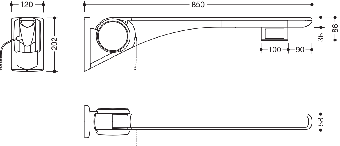 HEWI Stützklappgriff „Serie 802 LifeSystem“