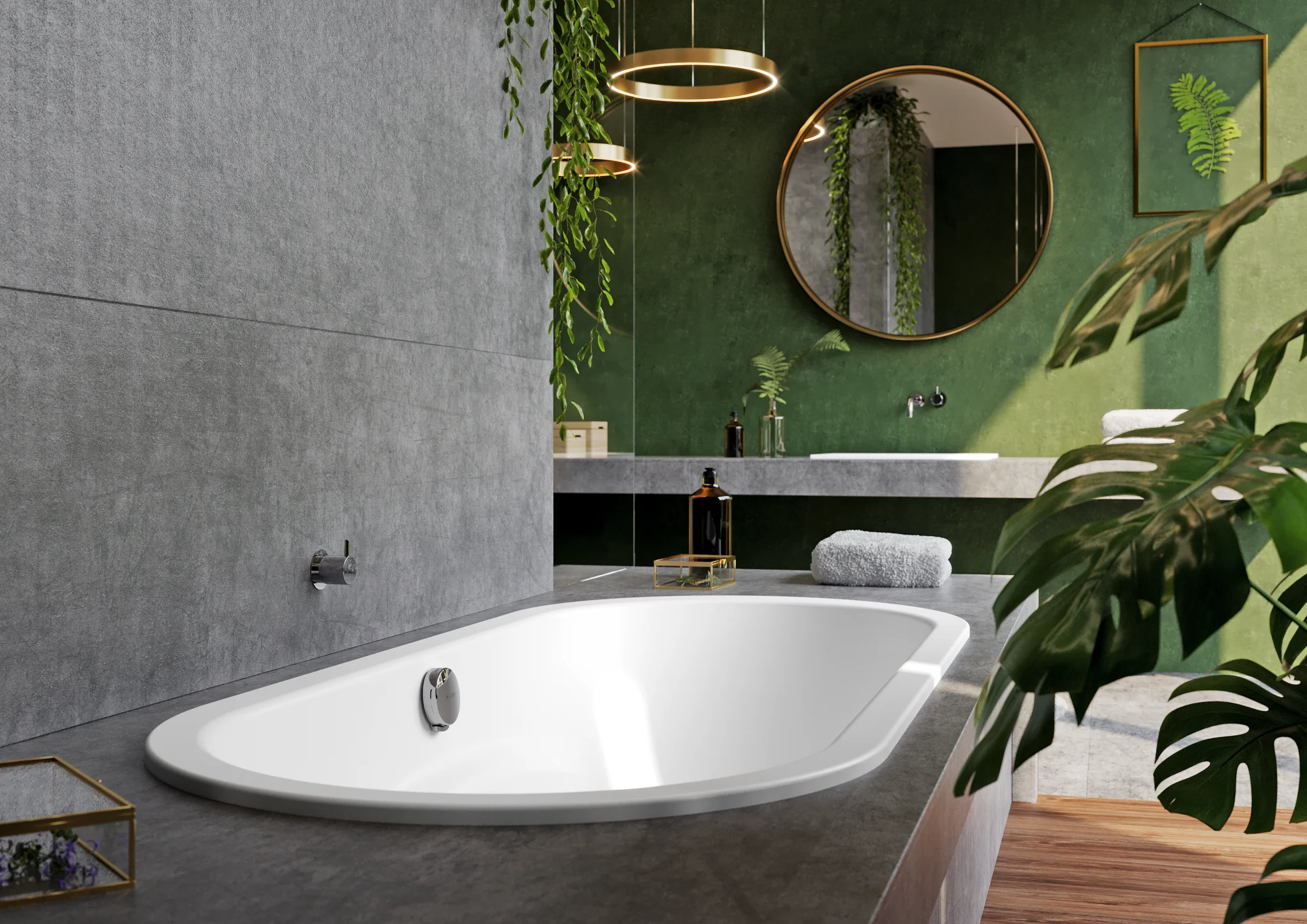 Kaldewei VAIO DUO OVAL Badewanne, oval, alpinweiß, 1800 x 800 mm, 420 mm Tiefe