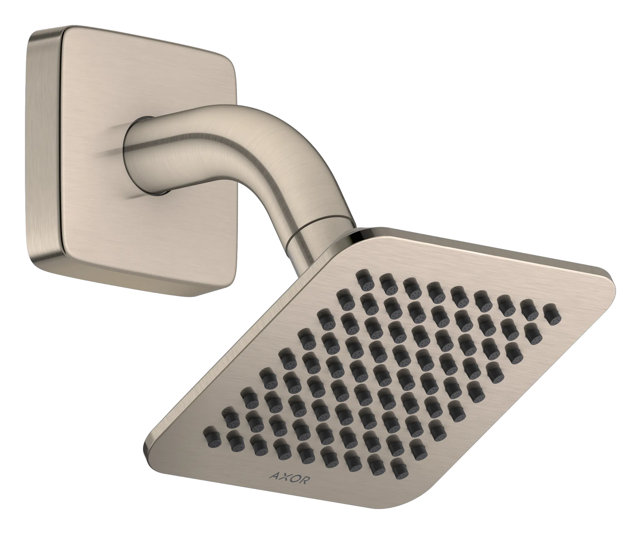 Hansgrohe AXOR Citterio C Kopfbrause 120⁄120 1jet EcoSmart mit Brausearm, Brushed Nickel