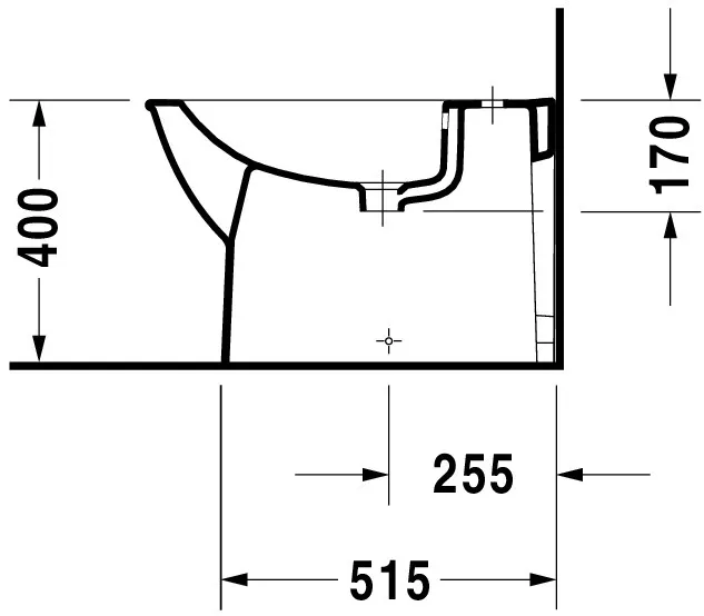 Duravit Stand-Bidet „Darling New“, Befestigung sichtbar 37 × 63 × 40 cm