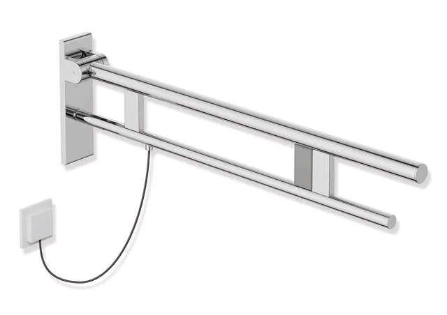 HEWI Stützklappgriff Duo System 900 Edelstahl verchromt Ausladung 850 mm E-Ausführung rechts HEWI Stützklappgriff Duo System 900 Edelstahl verchromt Ausladung 850 mm E-Ausführung rechts