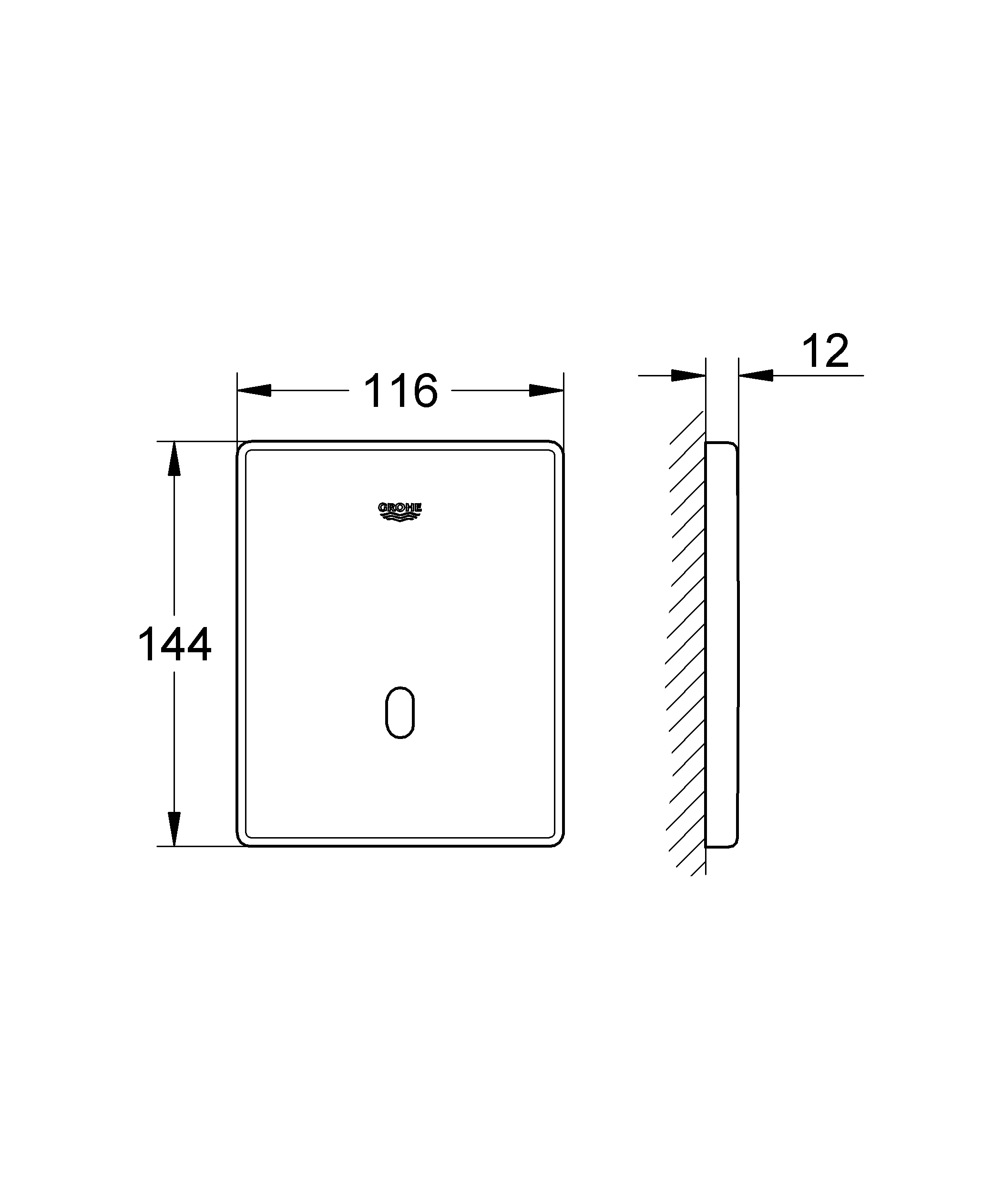 Infrarot-Elektronik Tectron Skate 37324_1, für Urinal, Fertigmontageset für Rapido U oder Rapido UMB, 6 Vithium-Batterie, Typ CR-P2, chrom