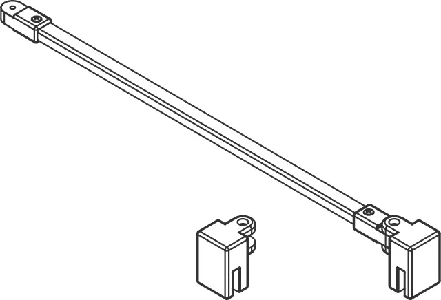 Kermi Duschdesign Stabilisierung „LIGA“ 1200 mm in Silber Mattglanz