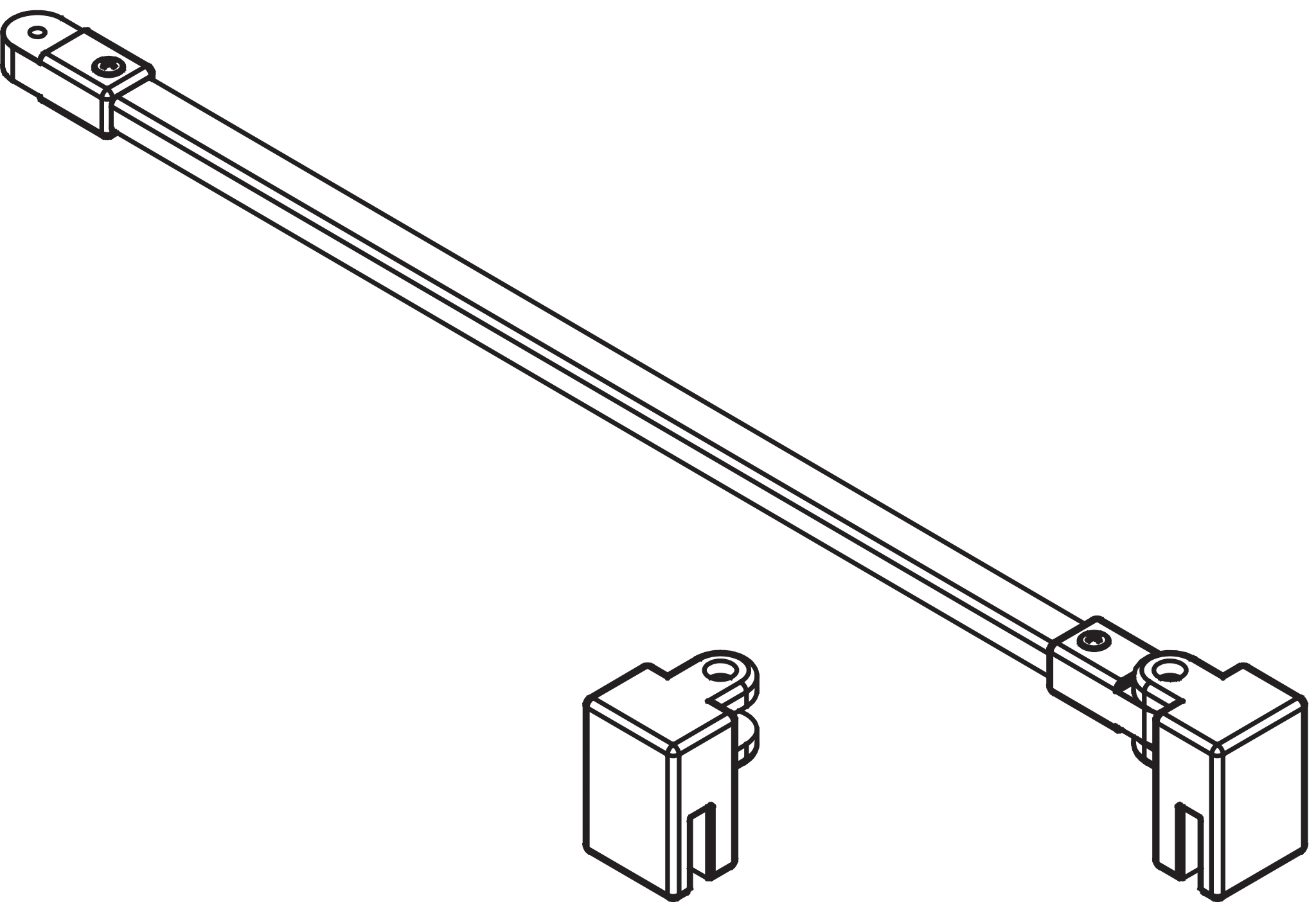Kermi Duschdesign Stabilisierung „LIGA“ 1200 mm in Silber Mattglanz