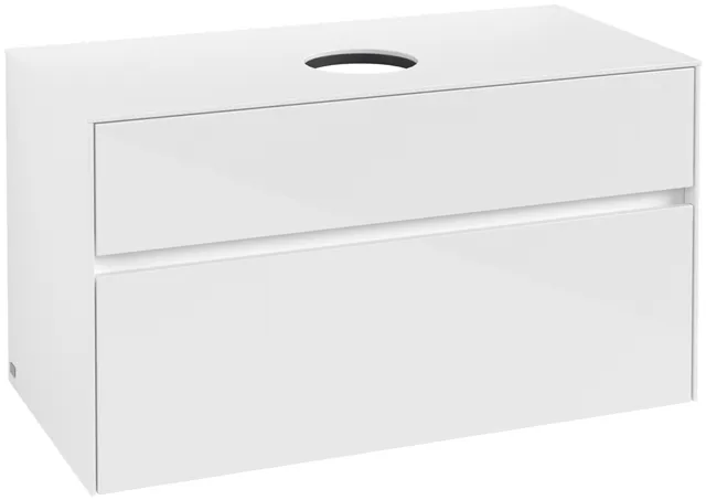 Villeroy & Boch Waschtischunterschrank „Collaro“ 1000 × 548 × 500 mm Glossy White, ohne Beleuchtung, für Becken mittig