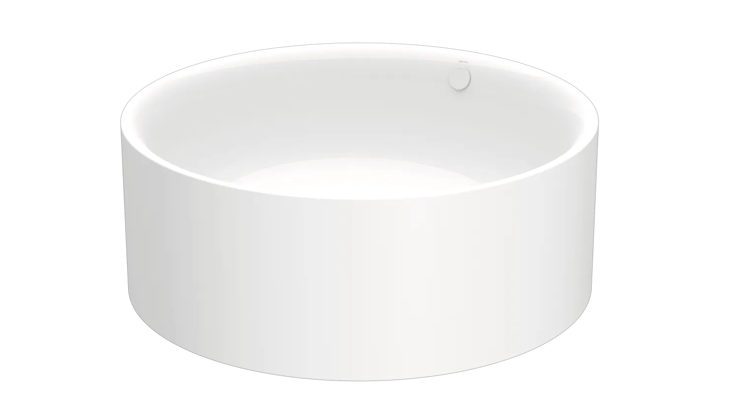 BettePond Silhouette Badewanne, oval, weiß, 1500 x 1500 mm, Randhöhe 575 mm, freistehend, glasierter Titan-Stahl