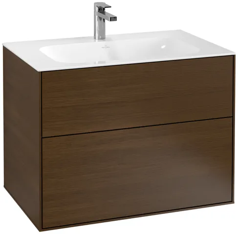 Villeroy & Boch Waschtischunterschrank „Finion“ für Schrankwaschtisch 796 × 591 × 498 mm Walnut Veneer, für Becken mittig