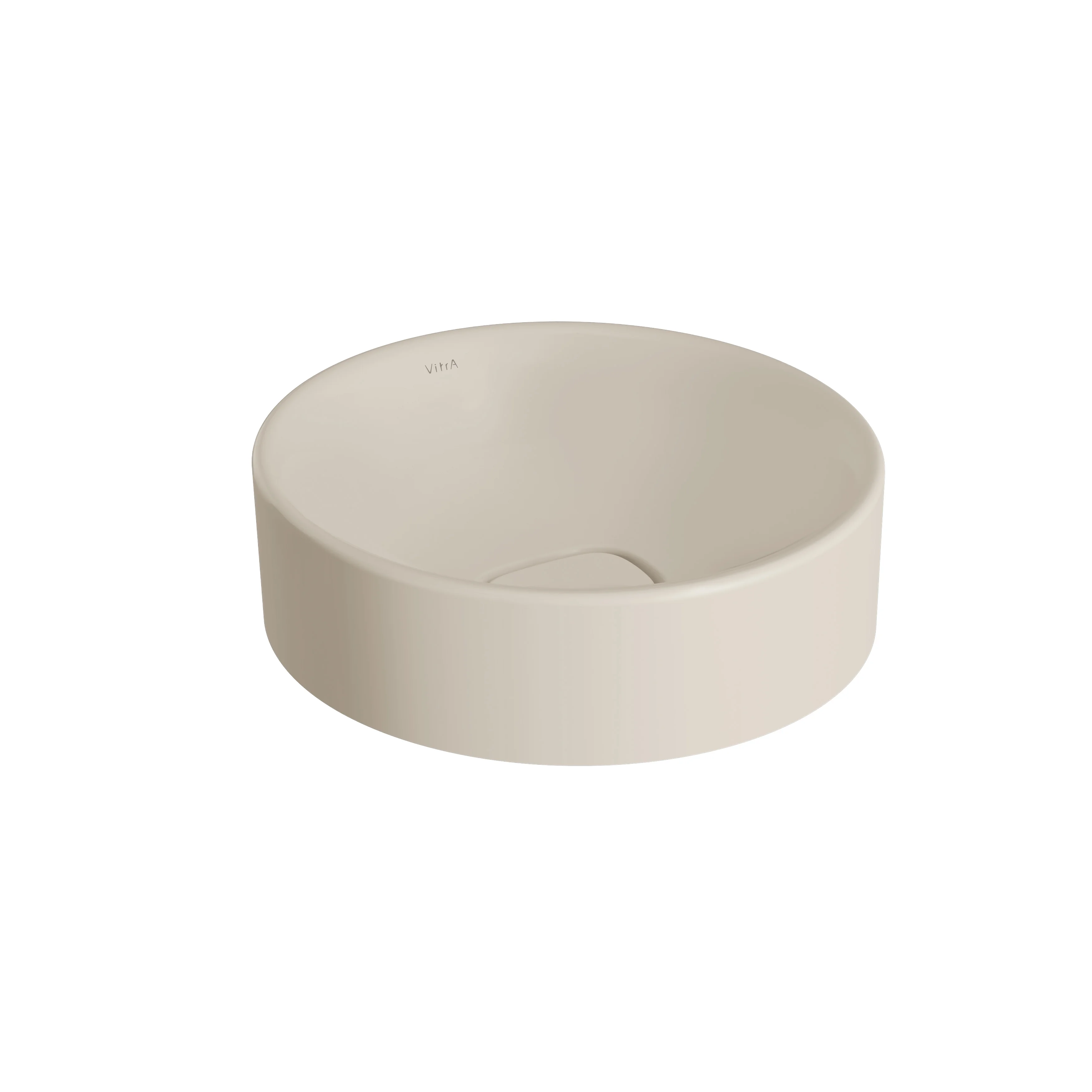 New Metropole Aufsatzschale freistehend rund 38 cm ohne Überlaufschlitz Sandbeige Matt mit Oberflächenveredelung Clean